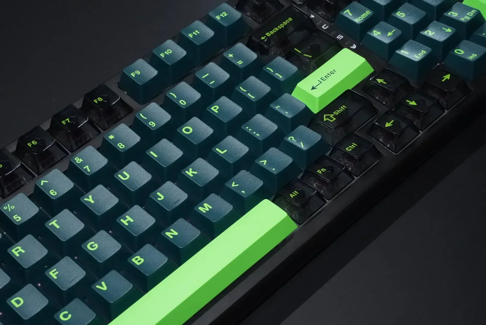Cherry Profile Double Shot Keycaps 222 Keys ABS Keycaps Transparent PC Keycaps for Gateron MX Switches Mechanical Gamer Keyboard