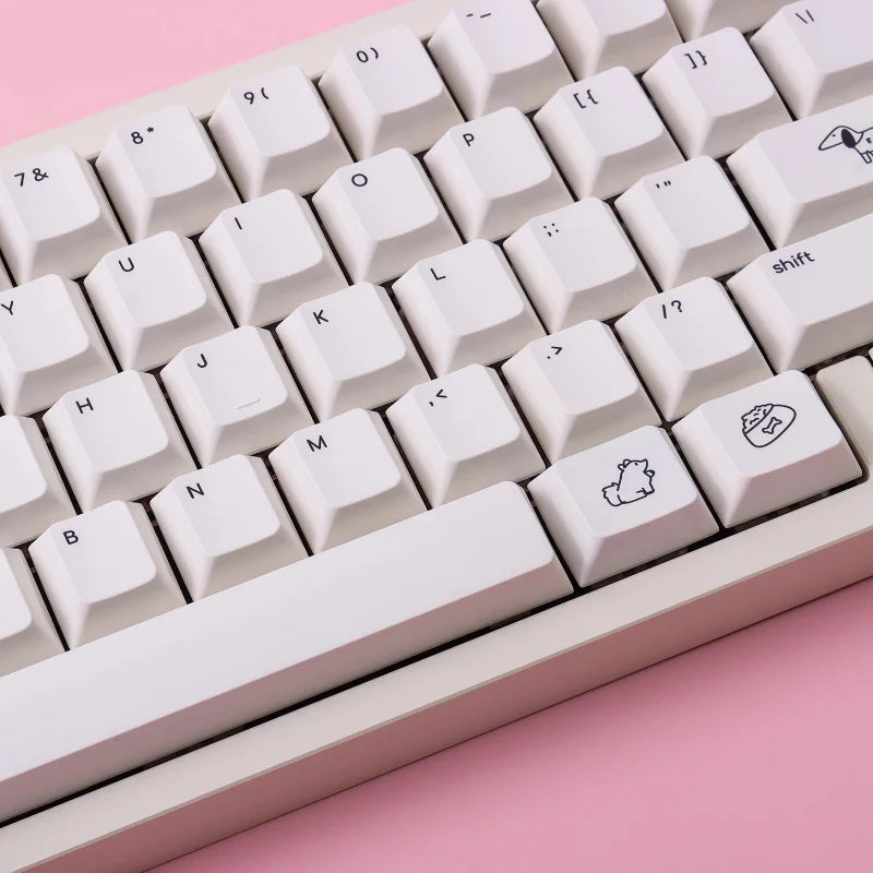 MiFuny Cute Dog Keycap 124/133 Keys PBT Dye Sublimation Custom MOA/Cherry Profile Gaming Keycaps for Mechanical Keyboard Gifts