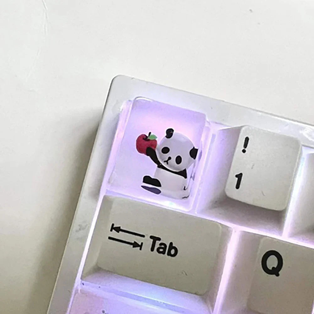 1Pcs Cute Panda Pattern Keycap Resin Handmade Decoration Personality Esc R4 OEM Cute key cap mold Keycap for Mechanical Keyboard
