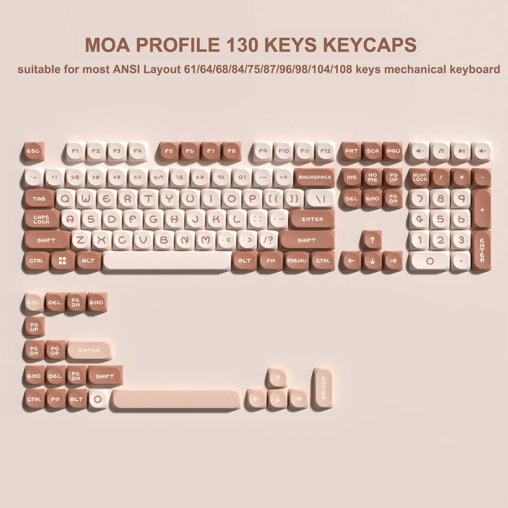 143 Keys Pink Cherry MOA Profile PBT Keycaps Dye Sub Customs  Key caps for 61/87/104 Cherry MX Switch Gaming Mechanical Keyboard