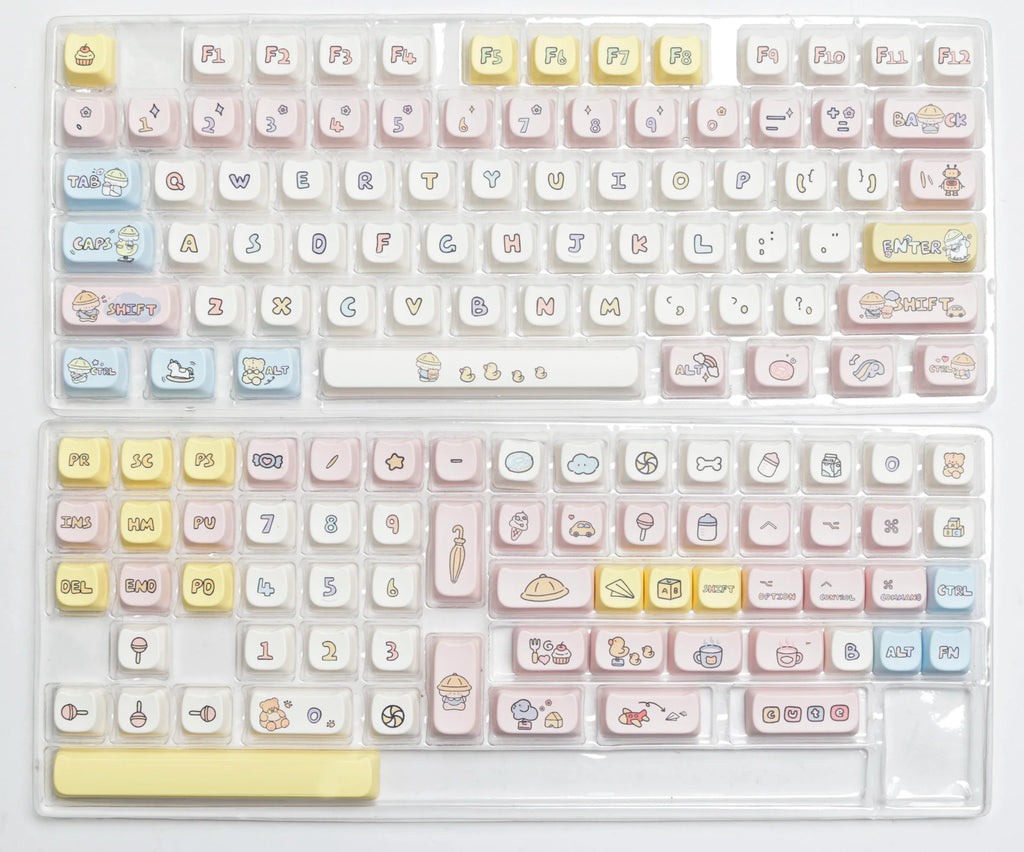 JCM MAO Profile Ear KeyCap Kindergarten Picabara Anime Cute Cat Keycaps for MX Switch Gaming Mechanical Keyboard GK75