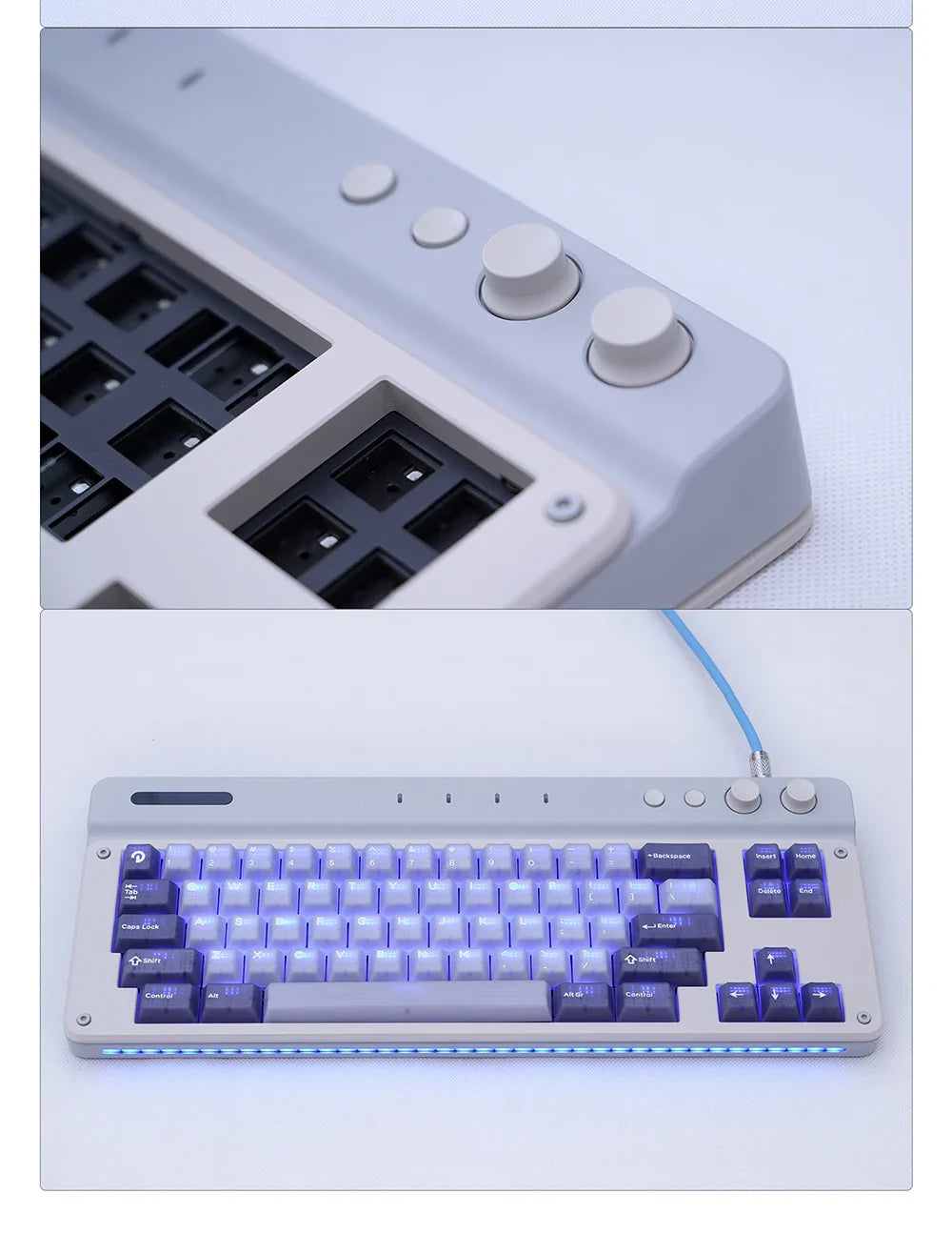 TAC T2 Keyboard Kit Wired Custom CNC Baked Enamel Electrophoresis 65% Configuration Ship Shell Structure PC Positioning Board
