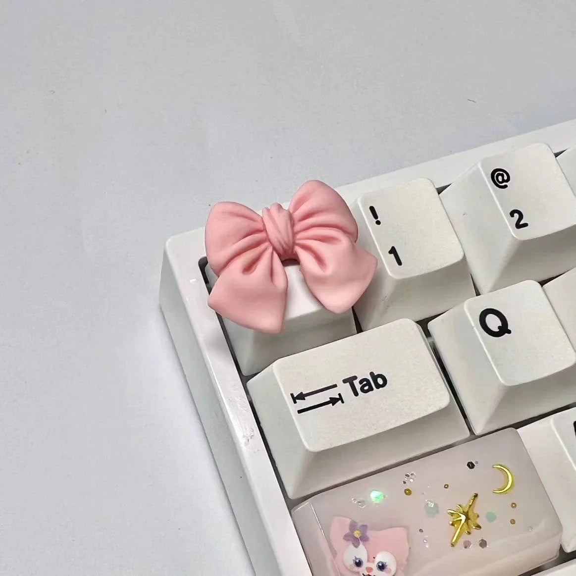 New Bowknot Cute Esc Keycap Oem Kawaii Pink White Keycaps Girl Woman for Profile Cherry Mx Switch Mechanical Keyboard