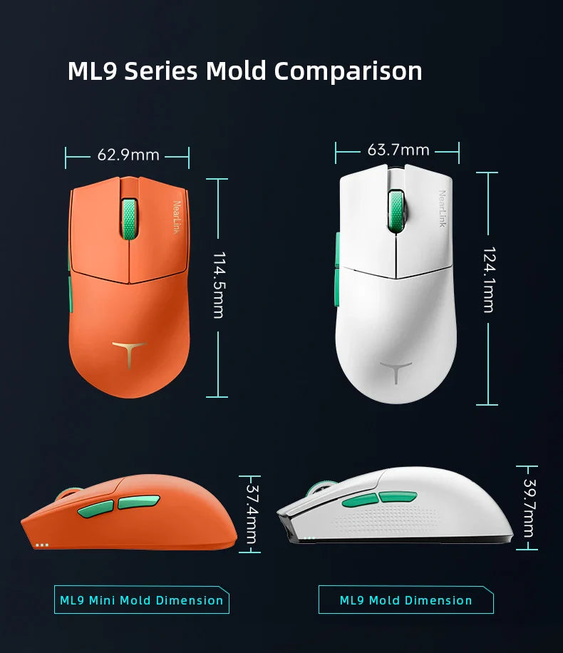 Thunderobot ML903 Mini NearLink Gaming Mouse Tri-Mode Bluetooth Wireless Mouse 30000 DPI Charging Base For Pc Gamer Kit Laptop