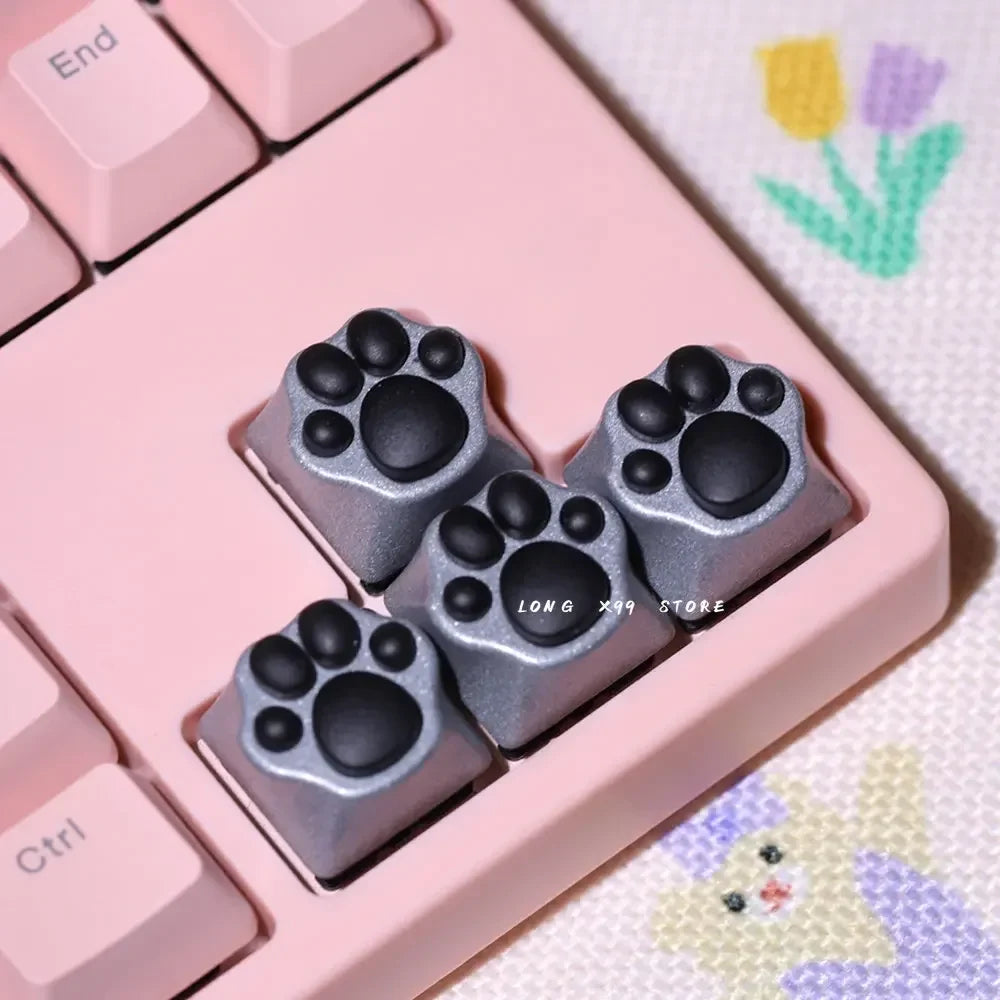 Pink Cute Cartoon Silicone Keycap Personality Soft Feel Cat DIY Artisan Cat Paws Pad Keyboard KeyCaps For Cherry MX Switches