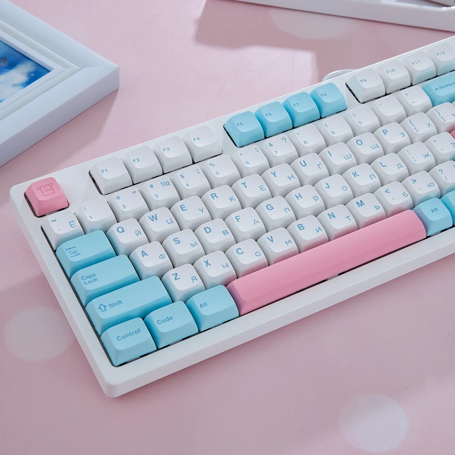 MAIMOOO Russian/English PBT Keycap DYE-SUB XDA Profile Personalized Milk Cover keycaps For Cherry MX Switch Mechanical Keyboard