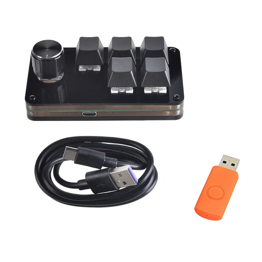 Mini Keyboard 5 Key 1 Knob Gamer Programmable Keyboard DIY Hot Swap Customization Mechanical Keyboard Macro Keypad