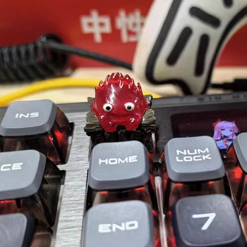 Calcifer Mechanical Keyboard Keycaps Customized Cute Keycap Cartoon Original Design Keycaps For Keyboard PC Gifts [In Stock]