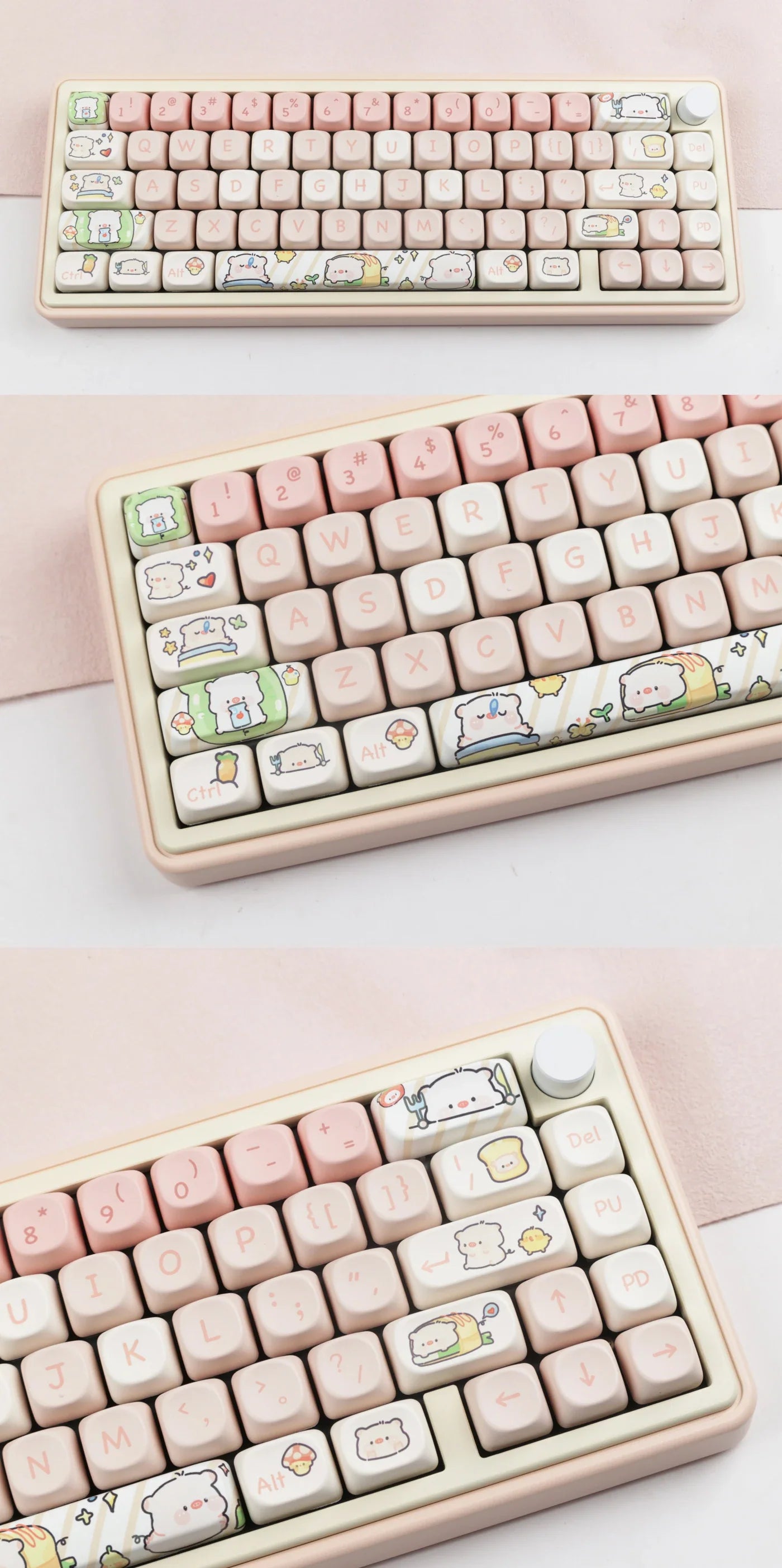 142 Keys MOA Profile Cartoon Theme Keycaps Thermal Five-side Dye-Sublimation Customized Key Caps Kit for Mechanical Keyboard