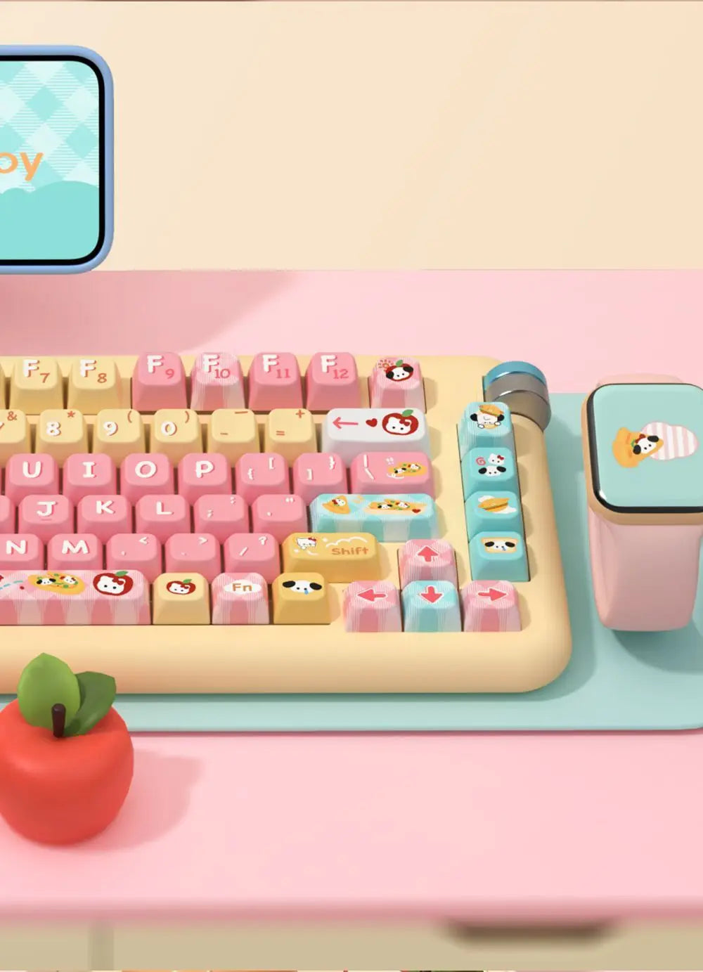 Kawaii Puppy Bread Theme Keycap Cute MDA 158 keys Keycap Custom Thermal Sublimation Keycap For Keyboard Accessories Friends Gift