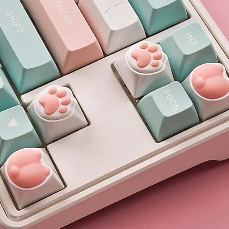 Cat's Paw PC&Silicone Soft and Cute Cat Claw Personalized Keycap Mechanical Keyboard KAWAII Cat Claw Keycap Customization Keycap