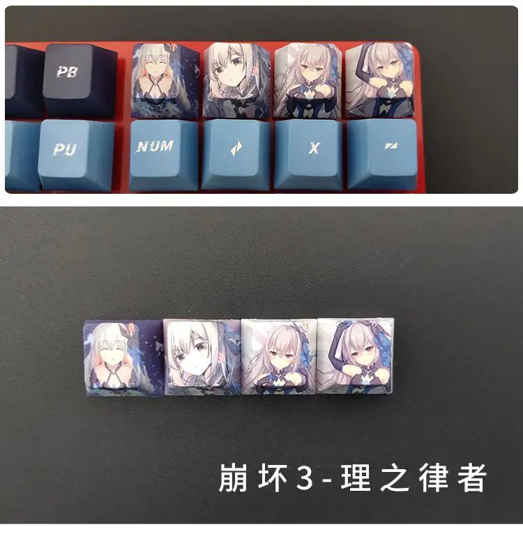 Cartoon Anime Genshin Impact Keycap zhongli Mechanical keyboard replacement key R4 PBT thermal sublimation Cherry OEM height