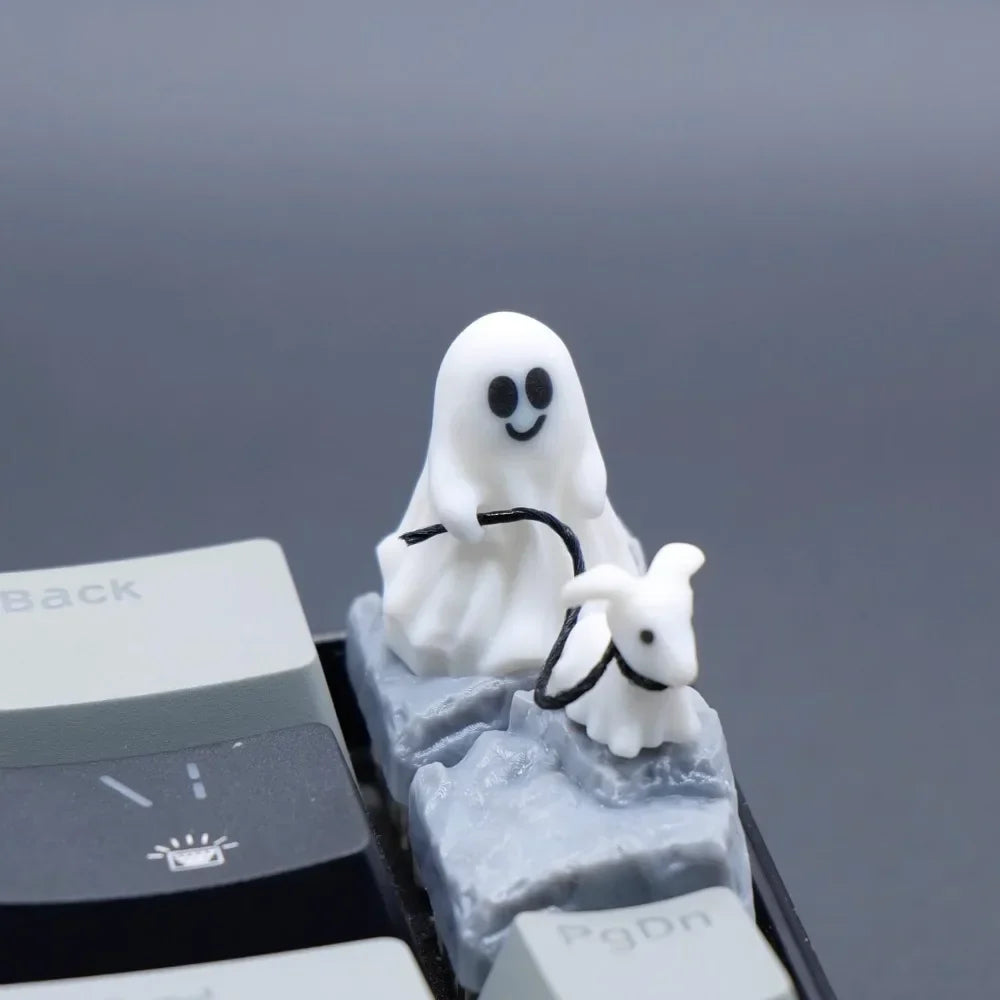Ghost Dog Theme Keycap Resin Personality Custom Magnetic Keyboard Cap Cherry MX 1U KeyCap for Mechanical Keyboard Accessories
