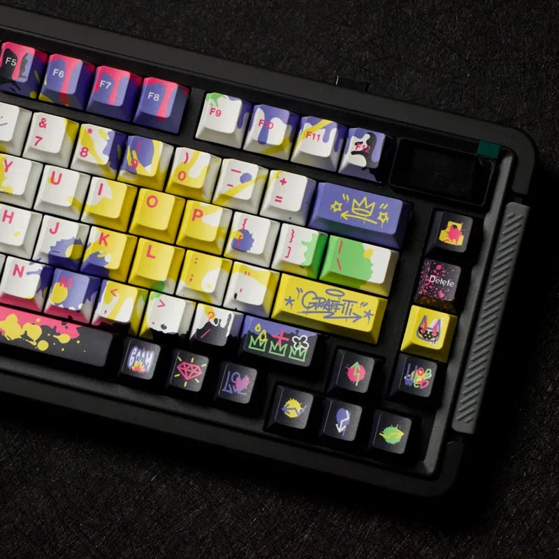 Graffiti Keycap Set Cherry Profile PBT Dye-sublimation Keycaps for Mechanical Keyboard Mx Swich 61/64/68/84/87/104/108 키캡