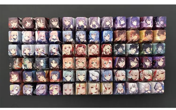 Cartoon Anime Genshin Impact Keycap zhongli Mechanical keyboard replacement key R4 PBT thermal sublimation Cherry OEM height