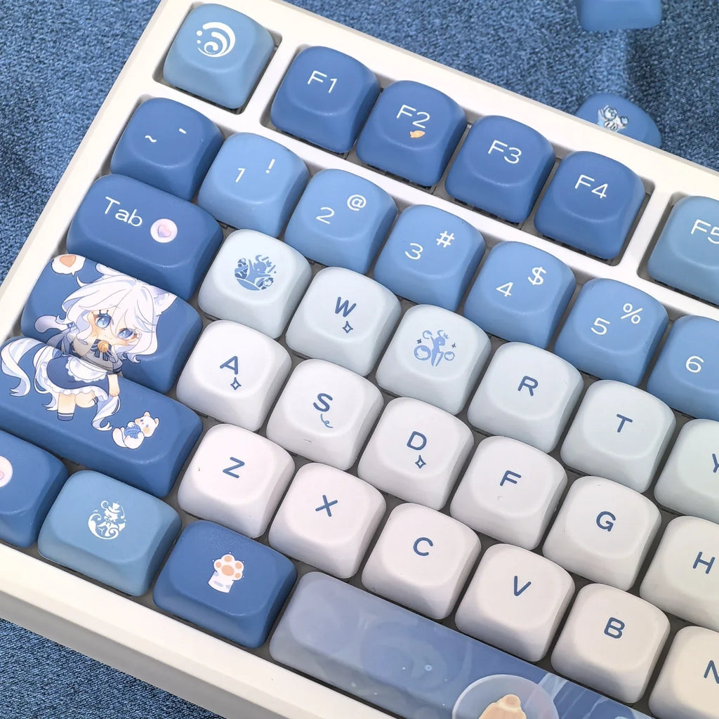 Genshin Impact Theme Xiao Keycaps MOA Profile PBT Sublimation Mechanical Keyboard Caps Cartoon Character Gamer XIAO Keycap