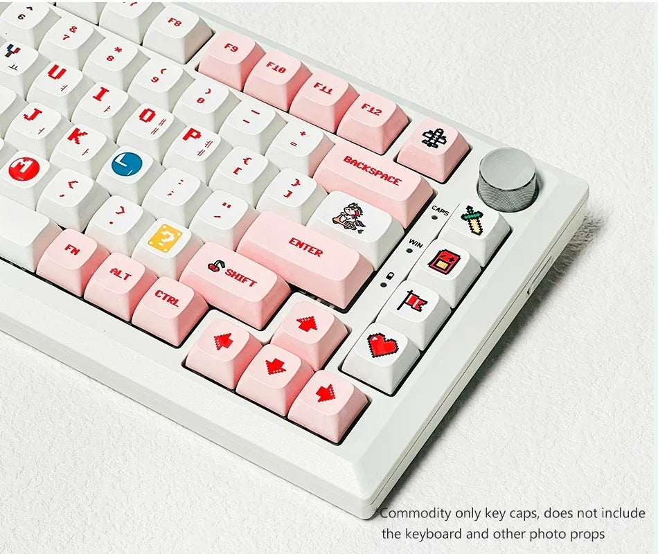 Candy Colorful 124 Keycaps XDA PBT Cartoon Keyboard Dye Sublimation for DIY Custom Mechanical Gaming Wear-Resistant Keycaps Kit