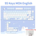 95/132 Keys Cute Cartoon Animals Theme Keycaps MAO Profile DIY PBT Dye Sublimation Key Caps for Mechanical Keyboard MX Switch