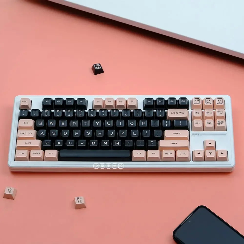 142 Keys SA Profile Keycaps Custom Marble Themed Double Shot PBT White Translucent Keyboards Keycap for MX Switch Game Keyboard