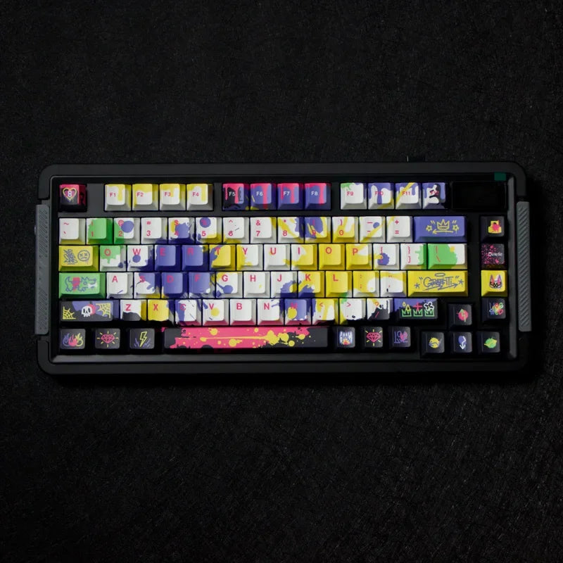 Graffiti Keycap Set Cherry Profile PBT Dye-sublimation Keycaps for Mechanical Keyboard Mx Swich 61/64/68/84/87/104/108 키캡