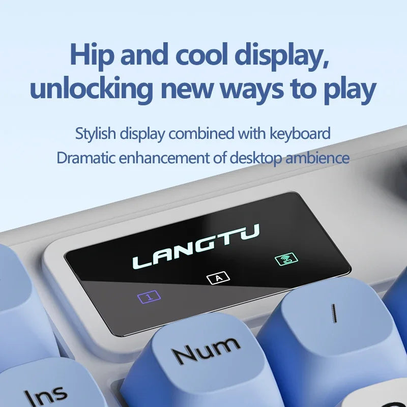 LANGTU L98 Membrane Keyboard Tri-mode Wireless Gasket Structure RGB Multifunctional Knob Customized Gaming Keyboard Pc Accessory
