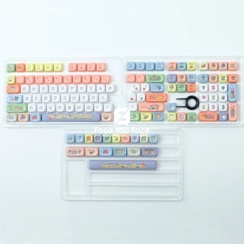 GMK Smiling Face Keycaps PBT Dye Sublimation Key Cap 129 Keys MOA Profile Keycap for Mx Switch DIY Gaming Mechanical Keyboard