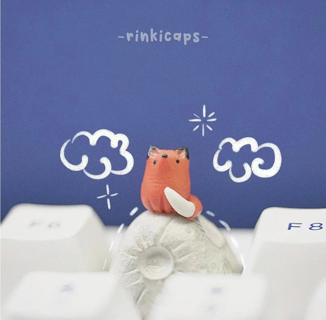 New Moon Fox Keycaps Little Prince Themed 1pcs Customized Creative Three-Dimensional Mechanical Keyboard Key Cap  Accessories