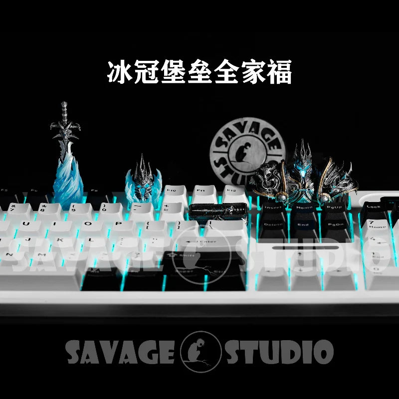 Anime Keycaps World of Warcraft Frostmourne Translucent Key Caps Mechanical Keyboard Caps Korean Keycap Game Peripheral Gifts