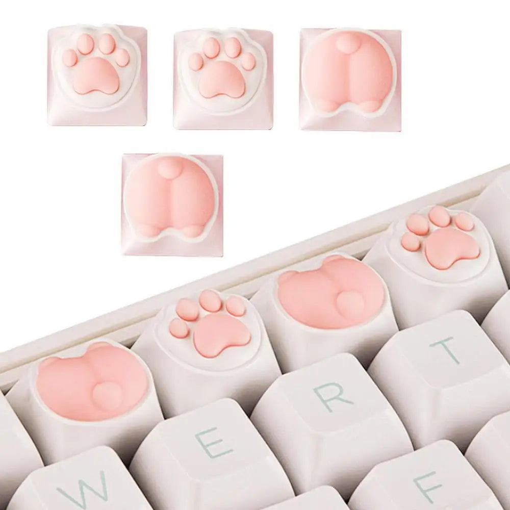 Cat Keycaps Cute Keycaps Compatible With Mechanical Keyboard Computer Accessories Cat Paws And Butts Keyboard Caps