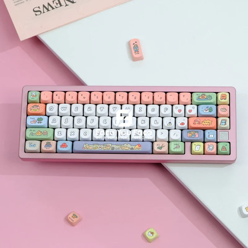 GMK Smiling Face Keycaps PBT Dye Sublimation Key Cap 129 Keys MOA Profile Keycap for Mx Switch DIY Gaming Mechanical Keyboard