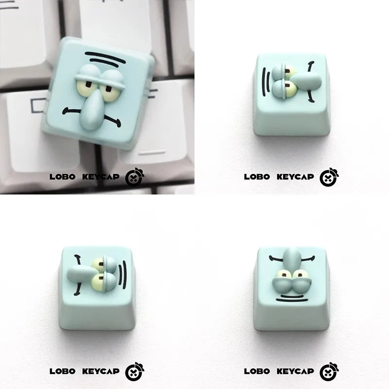 Cute Anime Keycaps 3D Resin Sea Star Pink Handmade Keyboard Caps Customized Artisan Keycaps for Mechanical Keyboard Accessories