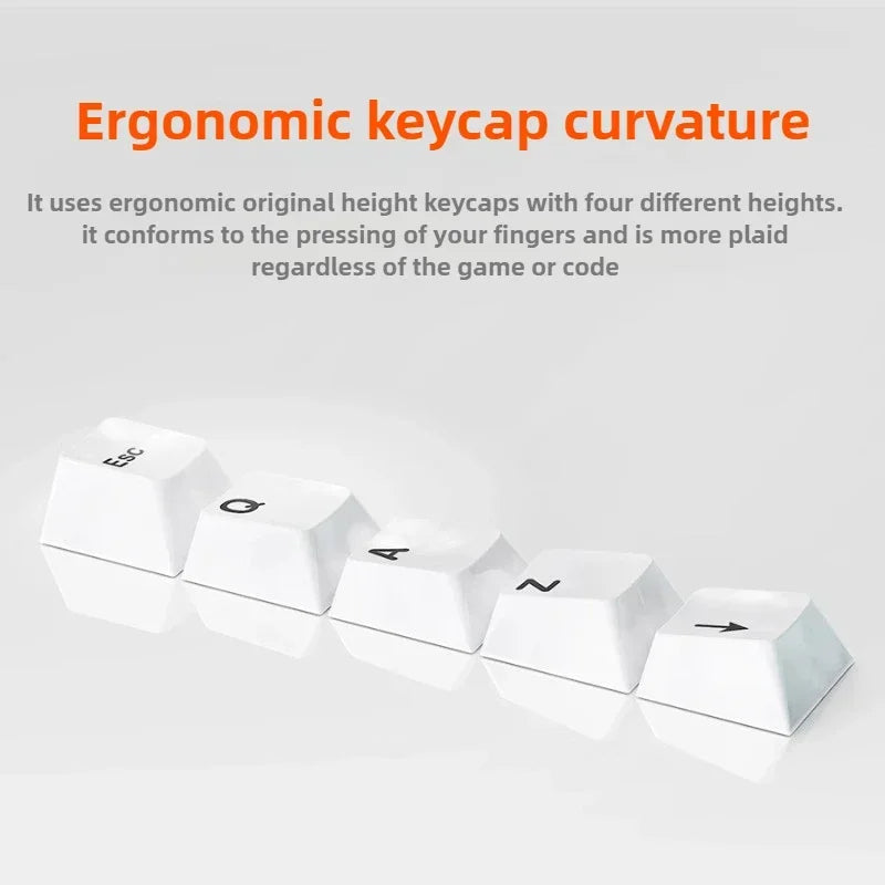 Ceramic Keycaps Set 123/101-key Smooth Surface Tough and Resistant To Falling HIFI Cross Axis Mechanical Keyboard WASD Keycap
