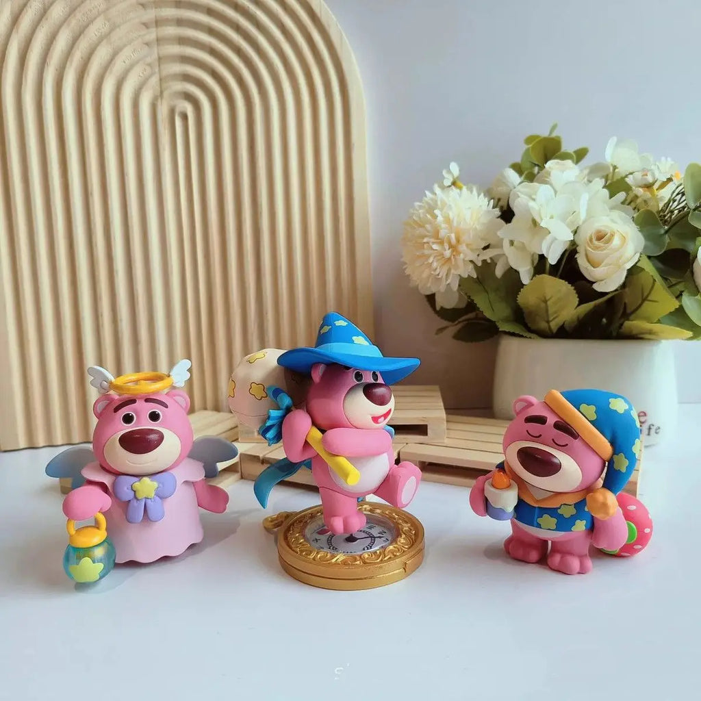 6 Cute Exquisite Lotso Girls' Favorite Sleeping Bears Different Styles Of Figurines Trendy Toys Twisted Egg Dolls Car Ornaments.