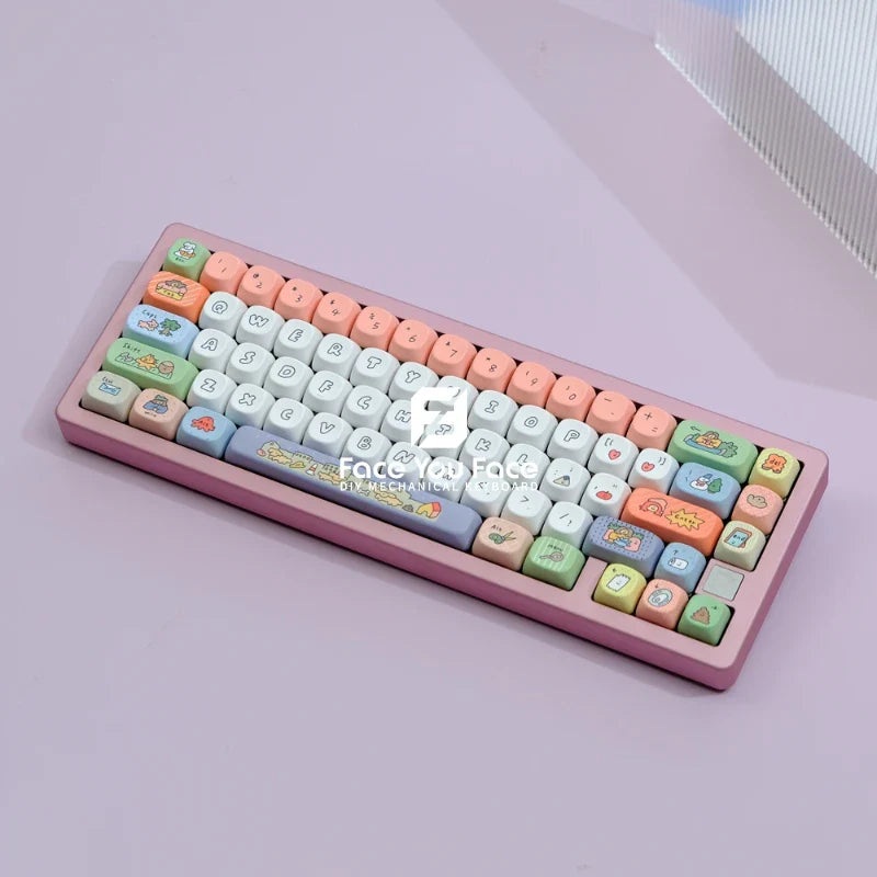 GMK Smiling Face Keycaps PBT Dye Sublimation Key Cap 129 Keys MOA Profile Keycap for Mx Switch DIY Gaming Mechanical Keyboard
