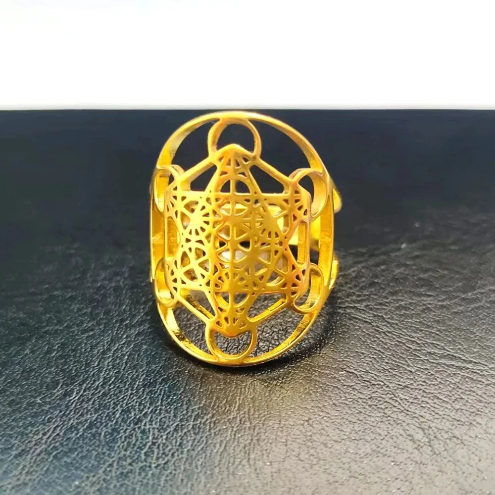 Devil Ram Horns Skull Open Ring for Men's Retro Satanic Cross Religious Amulet Jewelry