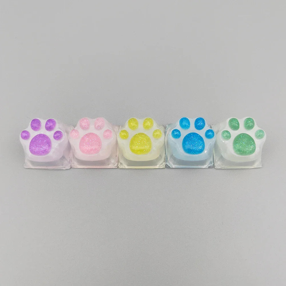 Games Backlit Keycap Cat Paw Cute DIY Key Cap for Mechanical Keyboards Personalized Transparent Crystal Keycap Cherry MX Axis