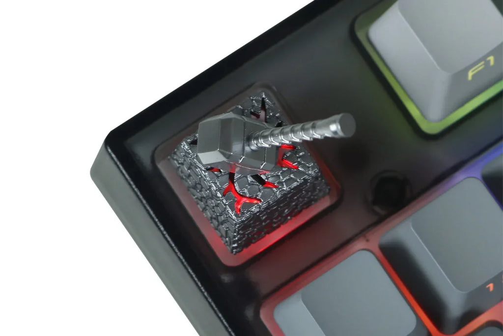 New 2In1 Resin Keycaps Thor Hammer for Mechanical Classic Retro Transparent Key Cap Suit Esc Button Personalized Keycaps