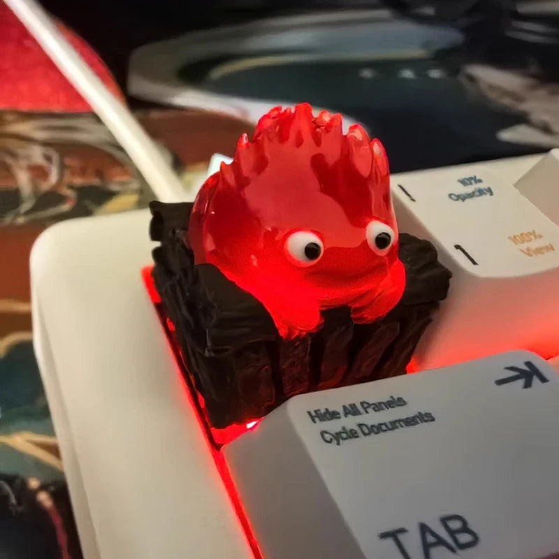 Calcifer Mechanical Keyboard Keycaps Customized Cute Keycap Cartoon Original Design Keycaps For Keyboard PC Gifts [In Stock]