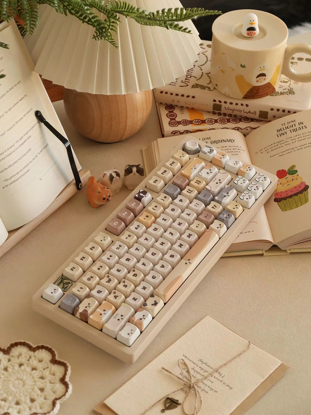 Cute Meow Keycaps Cat Head MAO Profile PBT Square Key Cap Thermal Sublimation Mechanical Keyboard Keycap Cat Set For Girls Gift