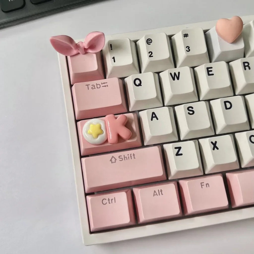 1.25U 1.5U Ctrl / Tab Personalized Keycaps Cloud Bow Cross Axis Mechanical Keyboard Keycaps Cute OEM Supplementary Keycaps