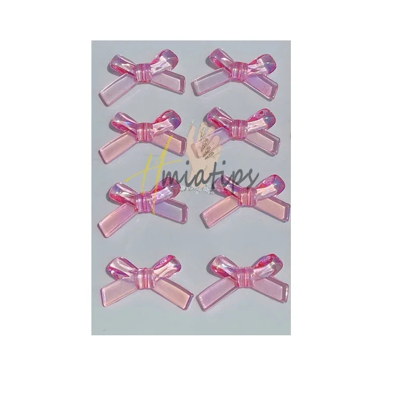 10pcs Colored Ribbon Resin Bow Nail Charm Parts 3D Nail Art Decoration Accessories Supplies for  DIY Manicure Design