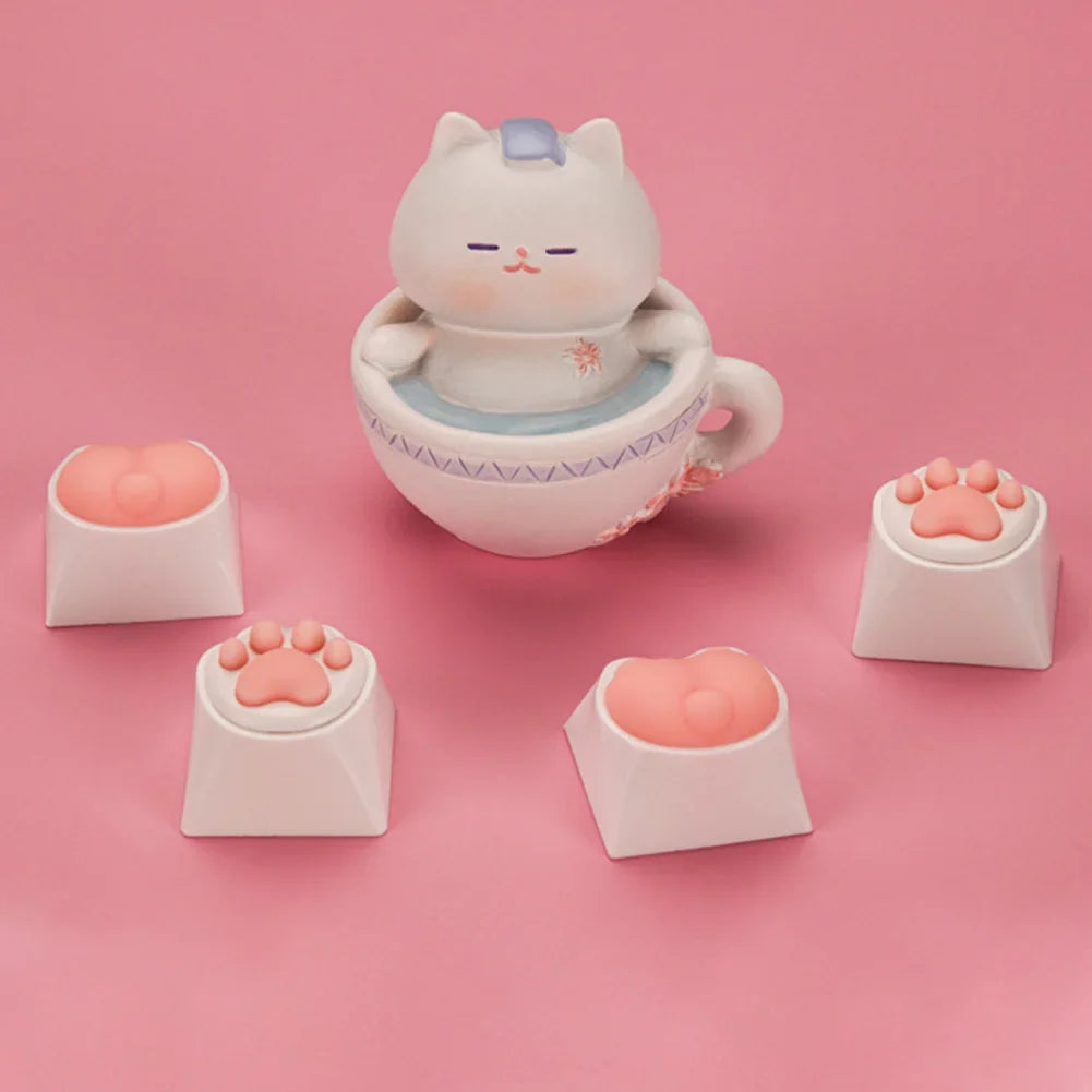 4Pcs 3D PC Replace for Cherry MX Gaming Mechanical Keyboard Keycap Keys Anime Custom Key Caps Cute Soft Cartoon Keycaps