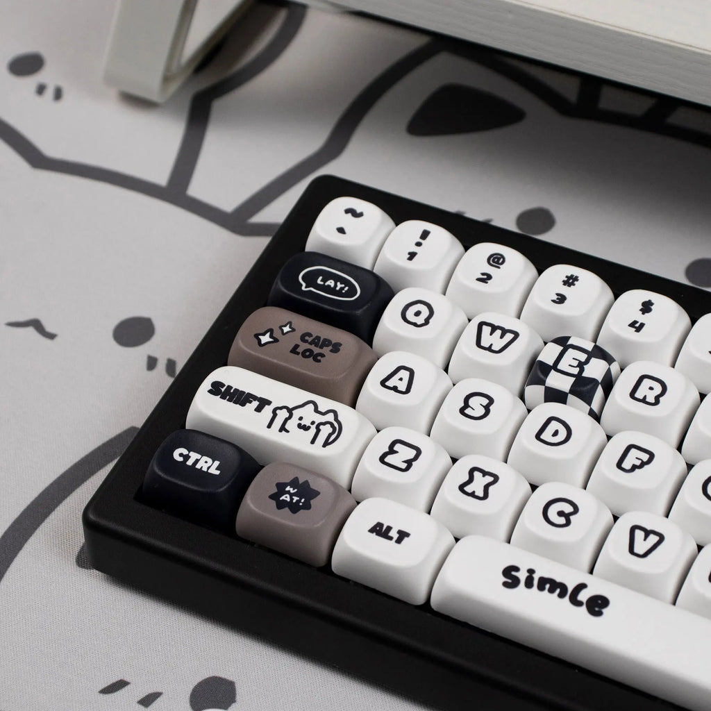 Cats and Puppies Keycaps MOA Profile Thermal Sublimation PBT Keycaps Personalized Cute Keycap For 64/104/108 Mechanical keyboard