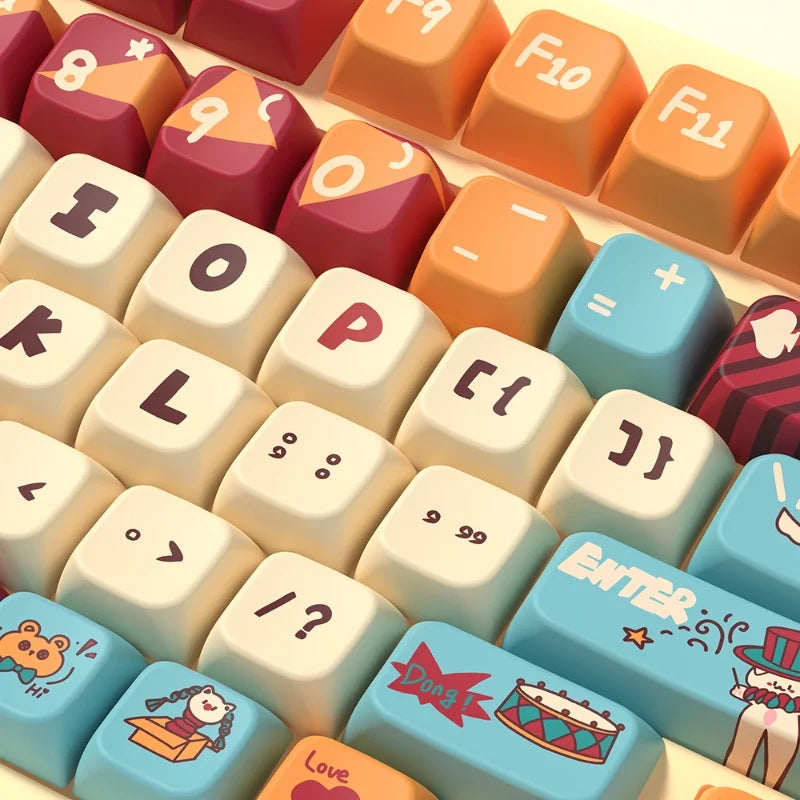 Pussycat Circus Themed Keycaps 120/138/158key Mda/Mca Profile Pbt Thermal Sublimation Mechanical Keyboard Cartoon Game Key Cap