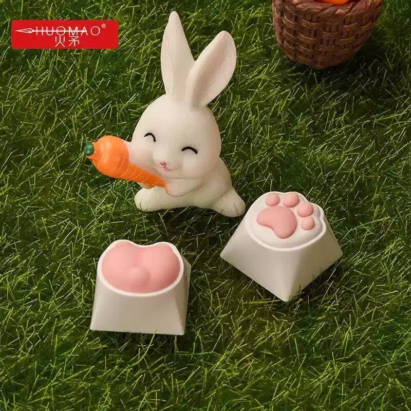 Cat Claw Keycaps Cute Simulation Feel Silicone Meat Pads Butt Corgi Fart Oem Height Girls Creative Single Mechanical Keyboard