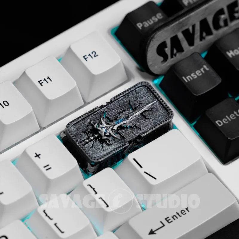 Anime Keycaps World of Warcraft Frostmourne Translucent Key Caps Mechanical Keyboard Caps Korean Keycap Game Peripheral Gifts