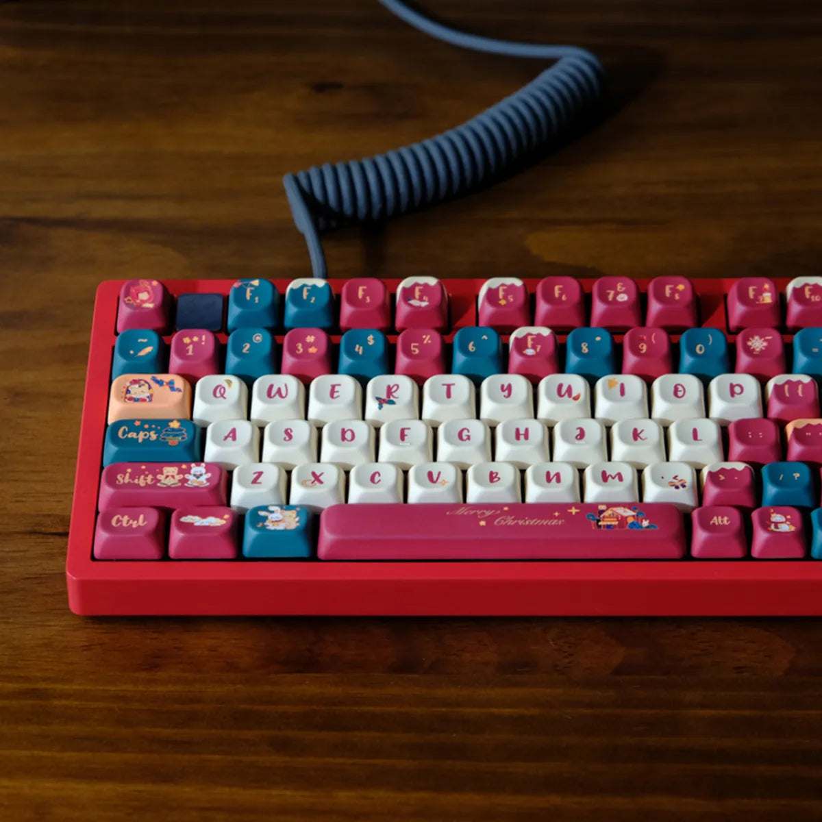 PBT Material Colorful rabbit and bear Dye Sublimation FOA Profile Keycap Set For MX switches Gaming Mechanical Keyboard