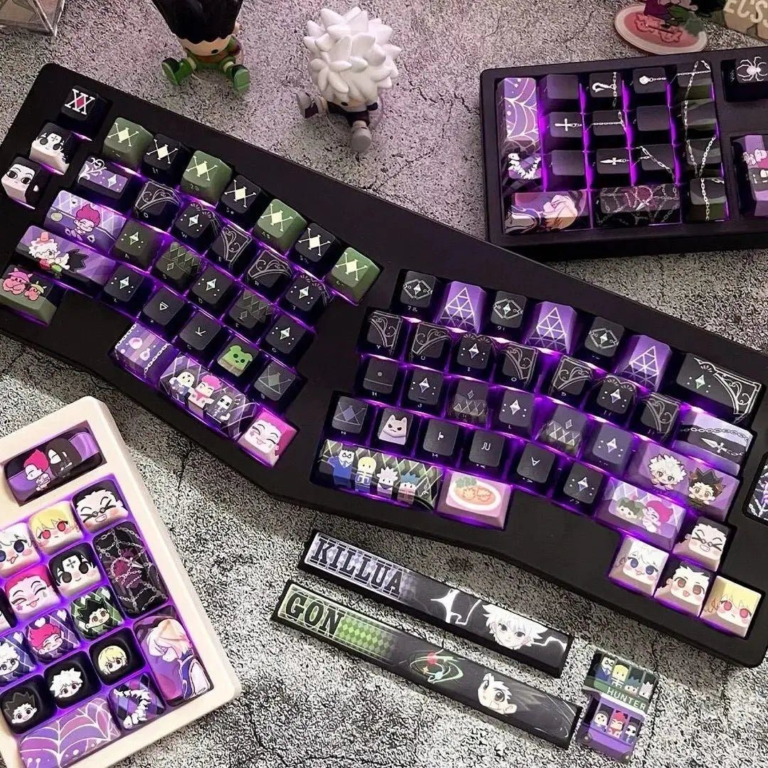 Hunter x Hunter Keycaps Anime Chreey Keycaps 142 Keys Gift Cute DYE Sublimation Mechanical Keyboard 2.25 U 2.75U for Alice