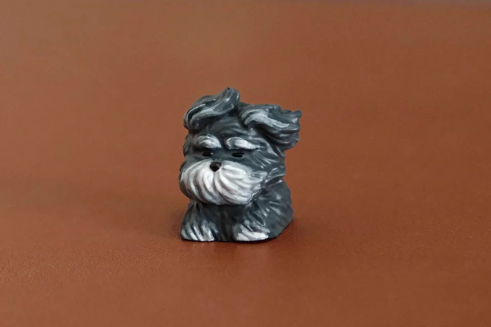 Cute Puppy Keycap Custom Schnauzer Resin Keyboard Cap Cherry MX 1U Handmade Anime Artisan KeyCap for Mechanical Keyboard Gift