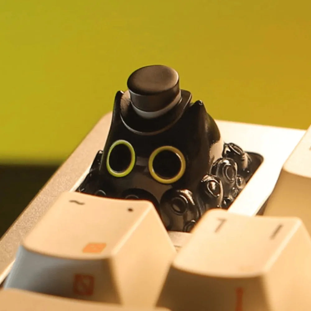 Cute Octopus Cat Artisan Keycap Custom Resin Point Keyboard Cap Cherry MX 1U Handmade Anime Key Cap for Mechanical Keyboard Gift